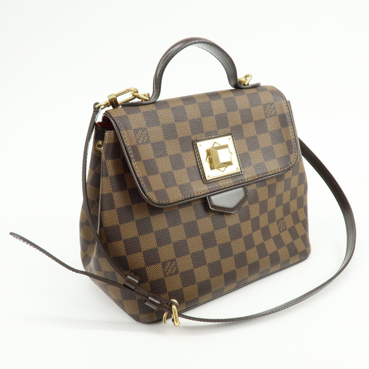 Louis Vuitton Bergamo Damier Brown Canvas Handbag (Pre-Owned)