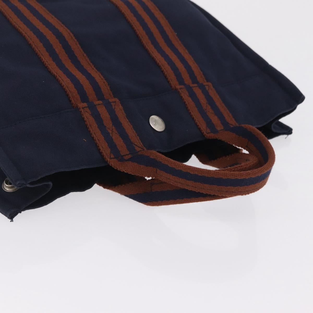Hermes Fourre Tout Toile Navy Canvas Tote Bag Bag (Pre-Owned)
