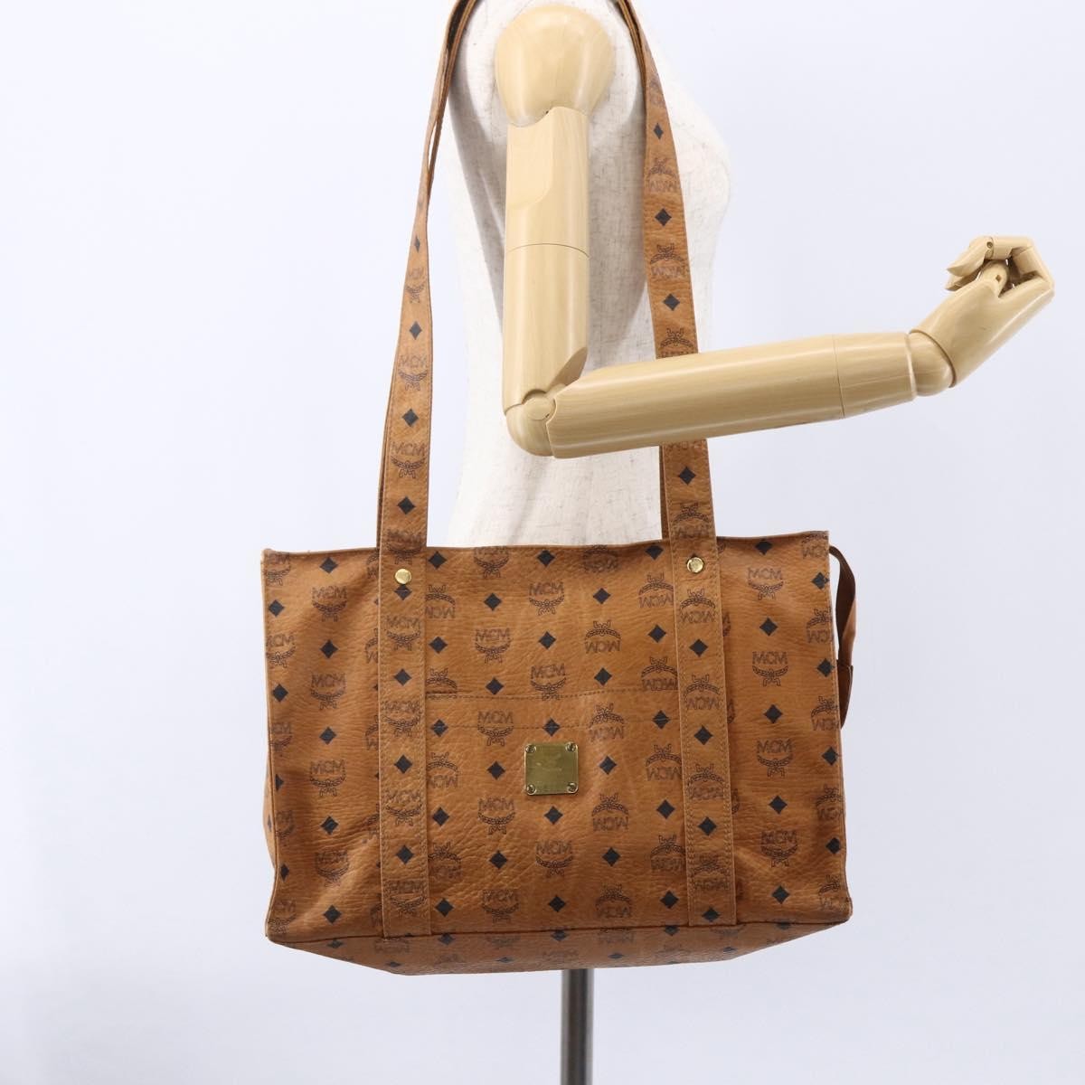 MCM Vintage Visetos Canvas Brown Canvas Tote Bag Bag (Pre-Owned)