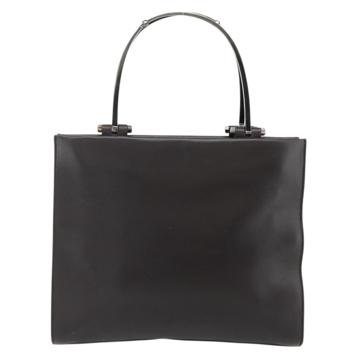Gucci Vintage Leather Brown Leather Handbag (Pre-Owned)