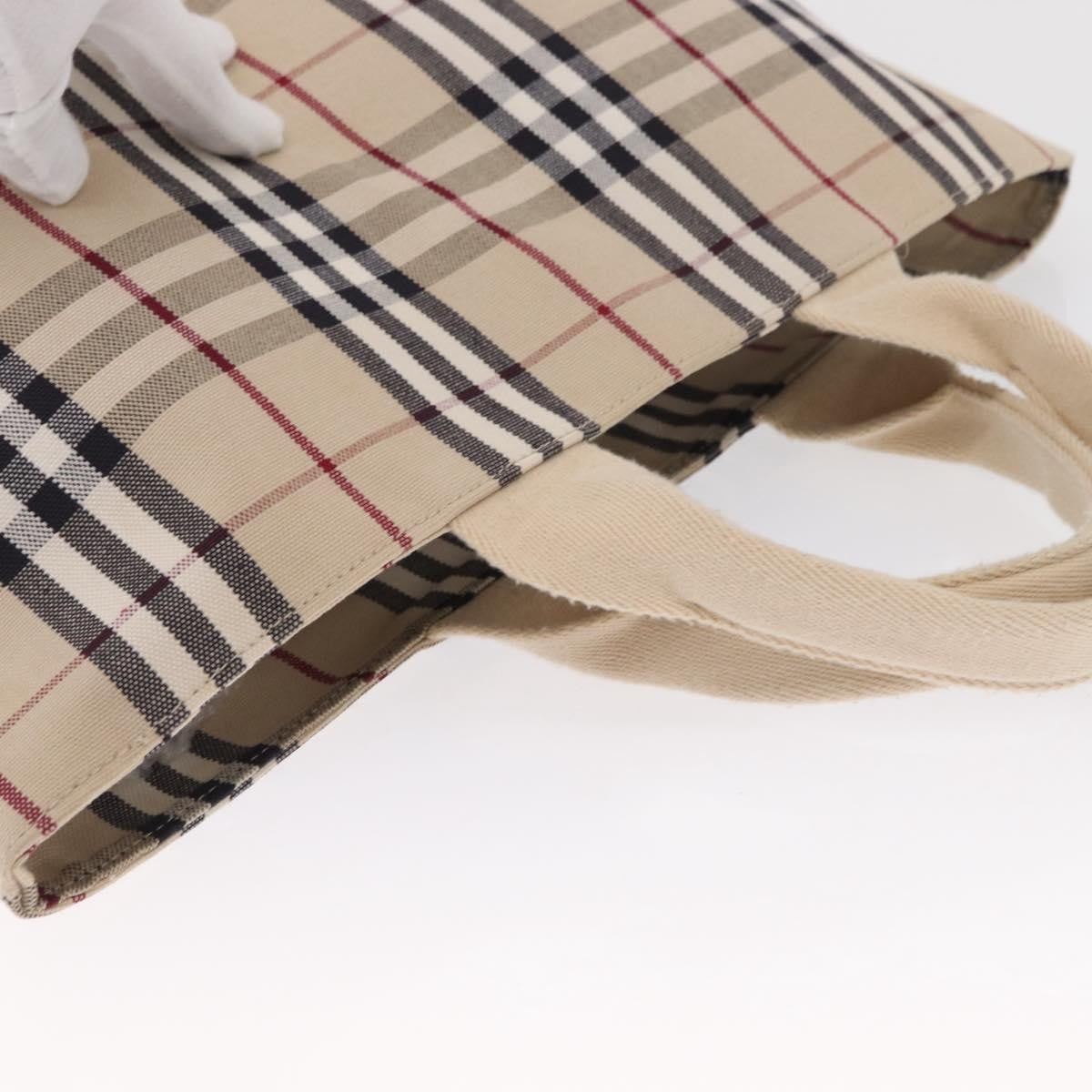 Burberry Nova Check Tote Canvas Check Pattern Beige Canvas Tote Bag Bag (Pre-Owned)