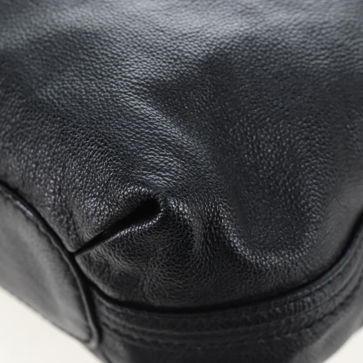 Chloe Elsie Convertible Satchel Leather Black Leather Handbag (Pre-Owned)