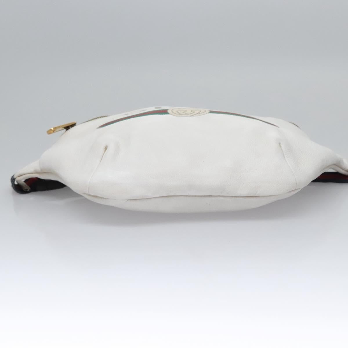 Gucci Logo Belt Printed Leather White Leather Shoulder Bag Bag (Pre-Owned)