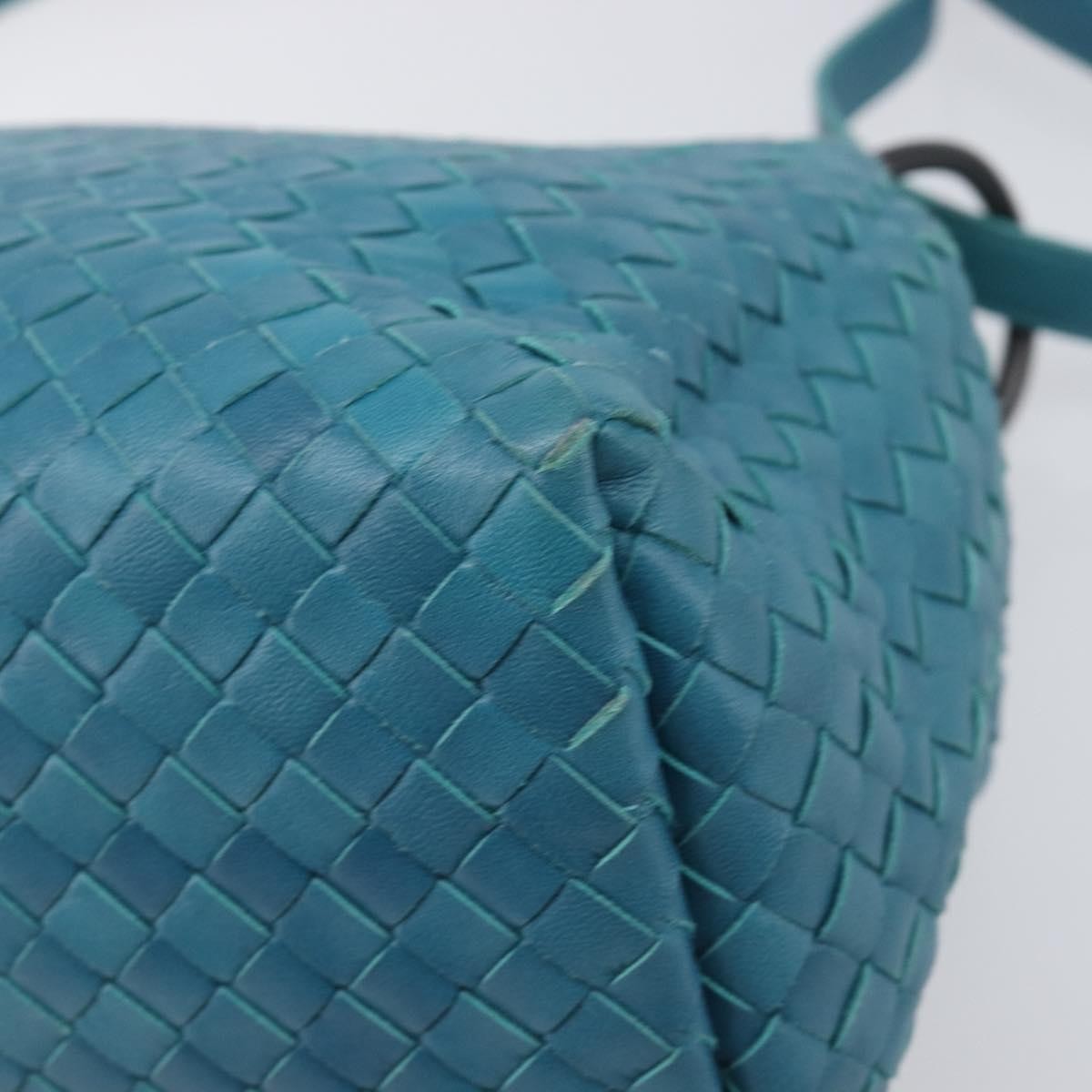 Bottega Veneta Adjustable Flap Intrecciato Nappa Blue Leather Shoulder Bag Bag (Pre-Owned)