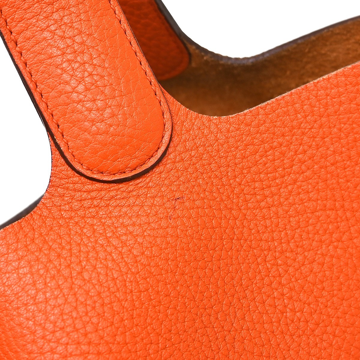 Hermes Picotin Clemence Orange Leather Handbag (Pre-Owned)