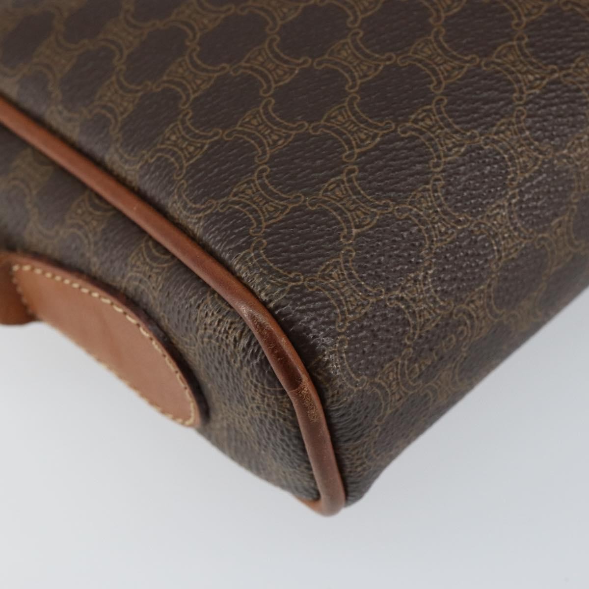 Celine Vintage Macadam Canvas And Leather Brown Canvas Shoulder Bag Bag (Pre-Owned)
