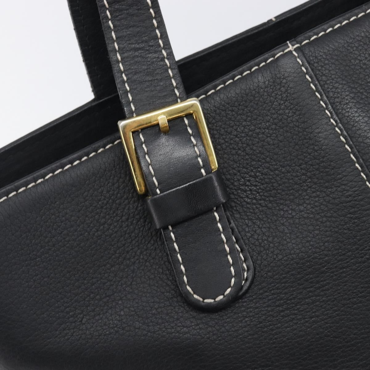 Burberry Vintage Leather Black Leather Tote Bag Bag (Pre-Owned)