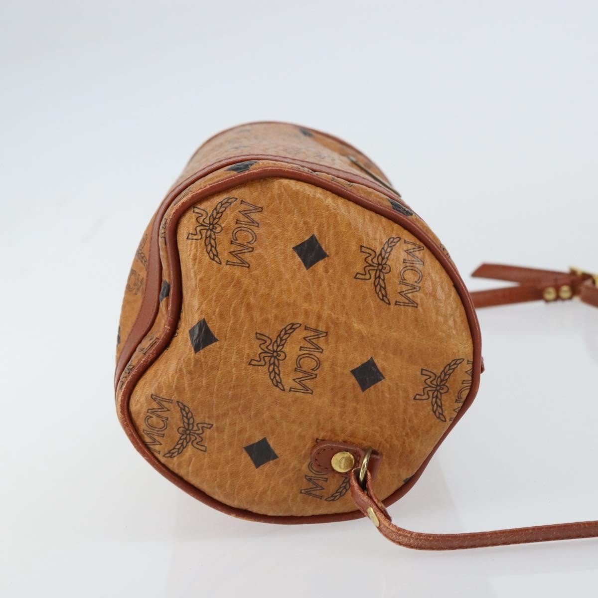 MCM Visetos Canvas And Leather Brown Canvas Shoulder Bag Bag (Pre-Owned)