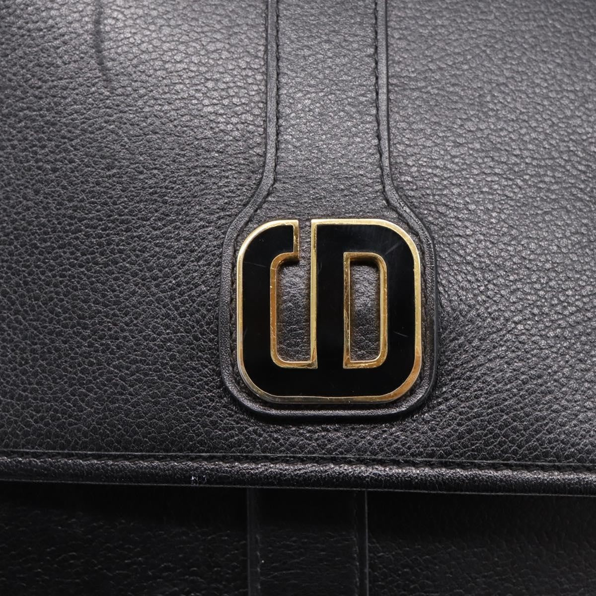 Christian Dior Shoulder Leather Black Leather Shoulder Bag Bag (Pre-Owned)