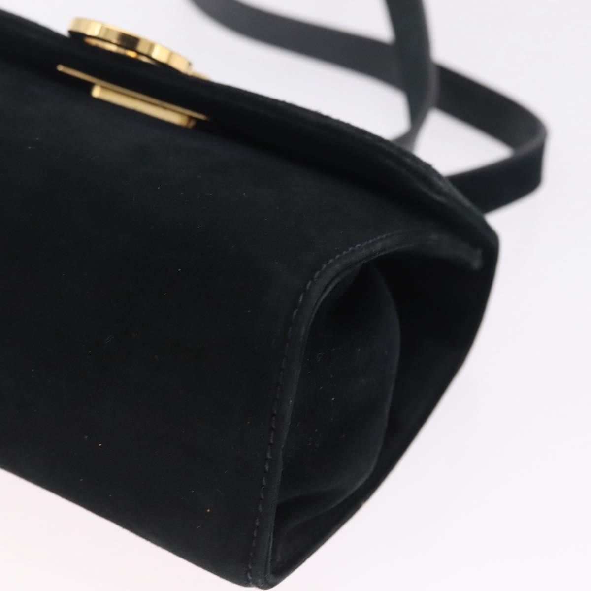 Salvatore Ferragamo Gancini Suede Navy Suede Crossbody Bag Bag (Pre-Owned)