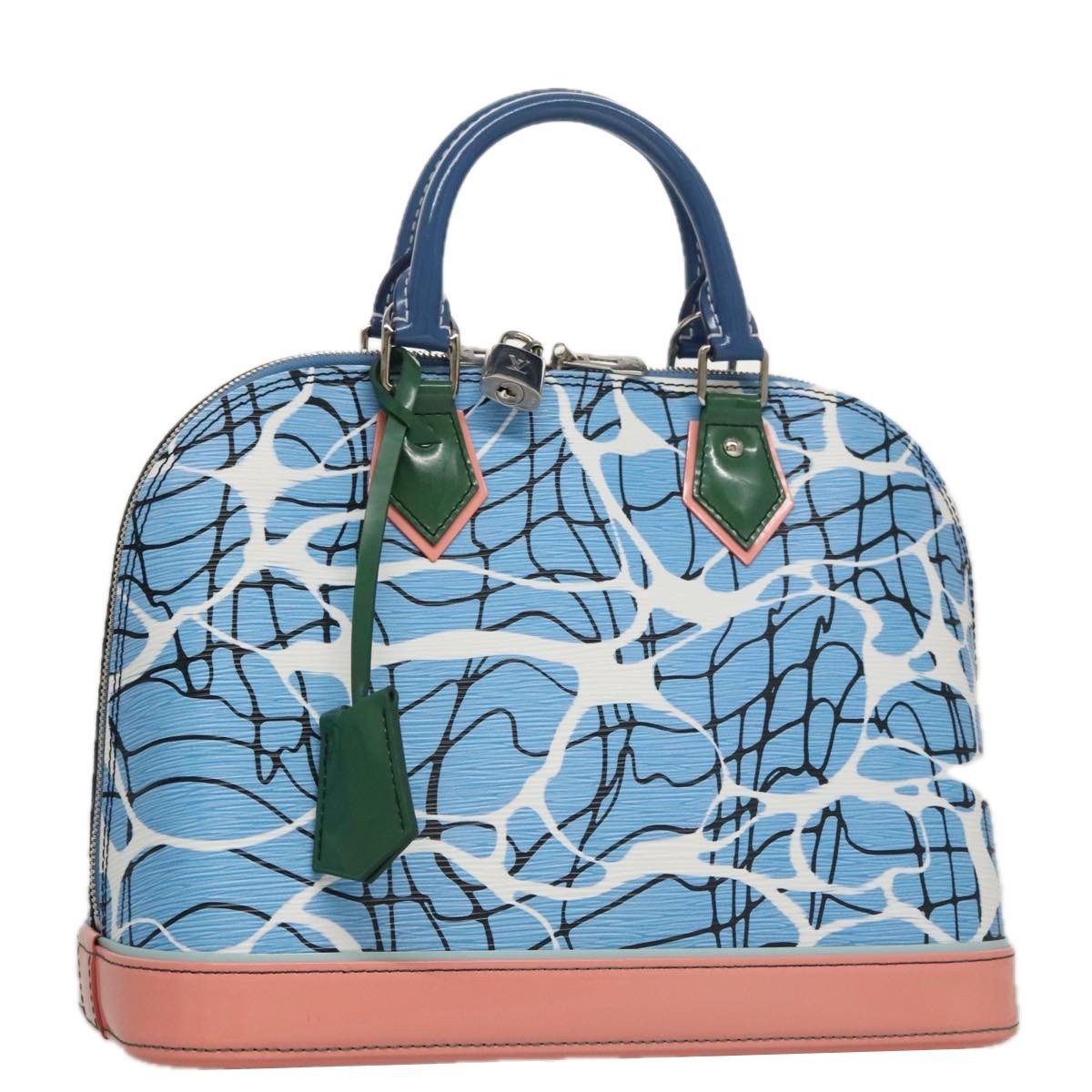 Louis Vuitton Alma Limited Edition Print Epi Leather Blue Leather Handbag (Pre-Owned)