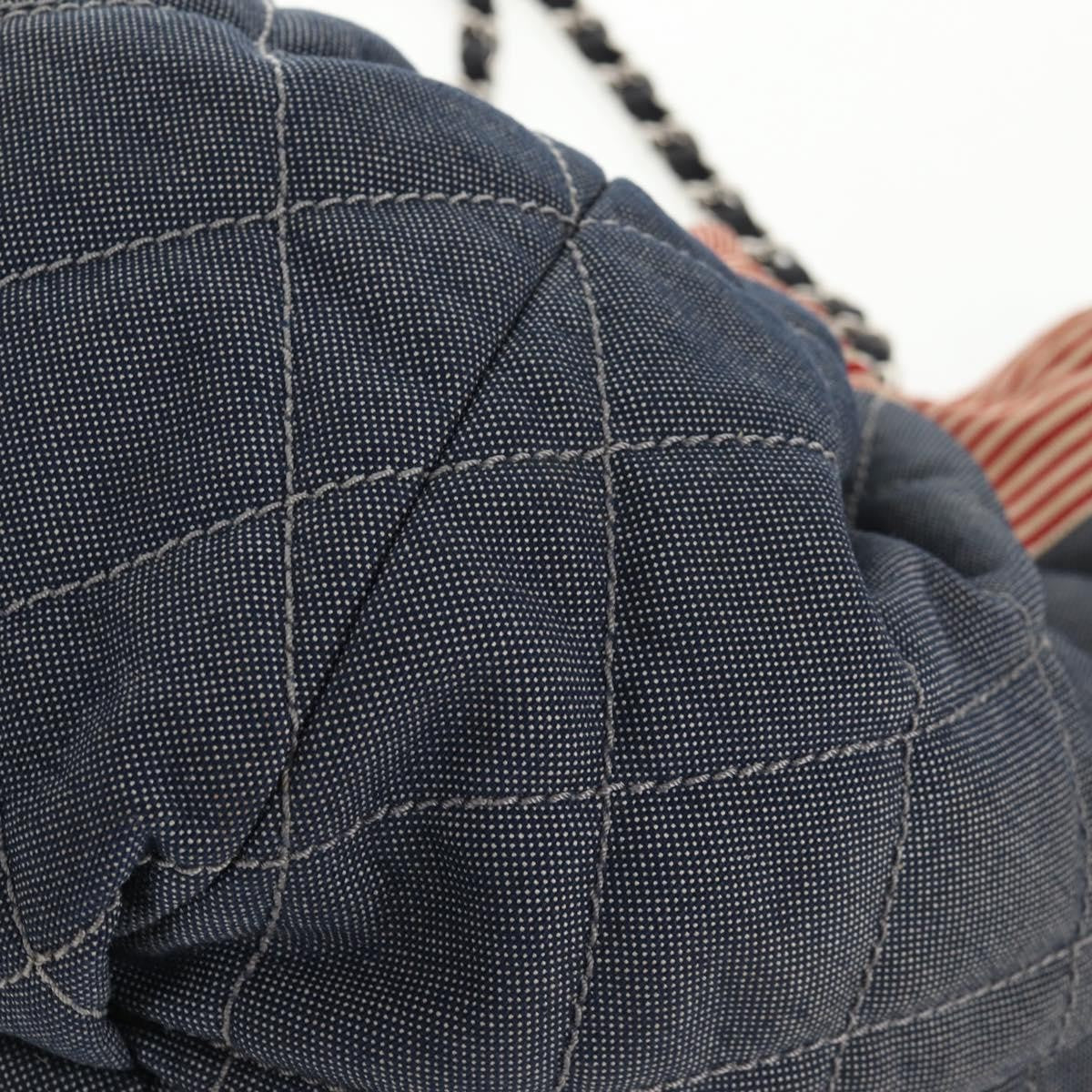 Chanel Stretch Spirit Cabas Quilted Denim Blue Denim_Jeans Bag (Pre-Owned)