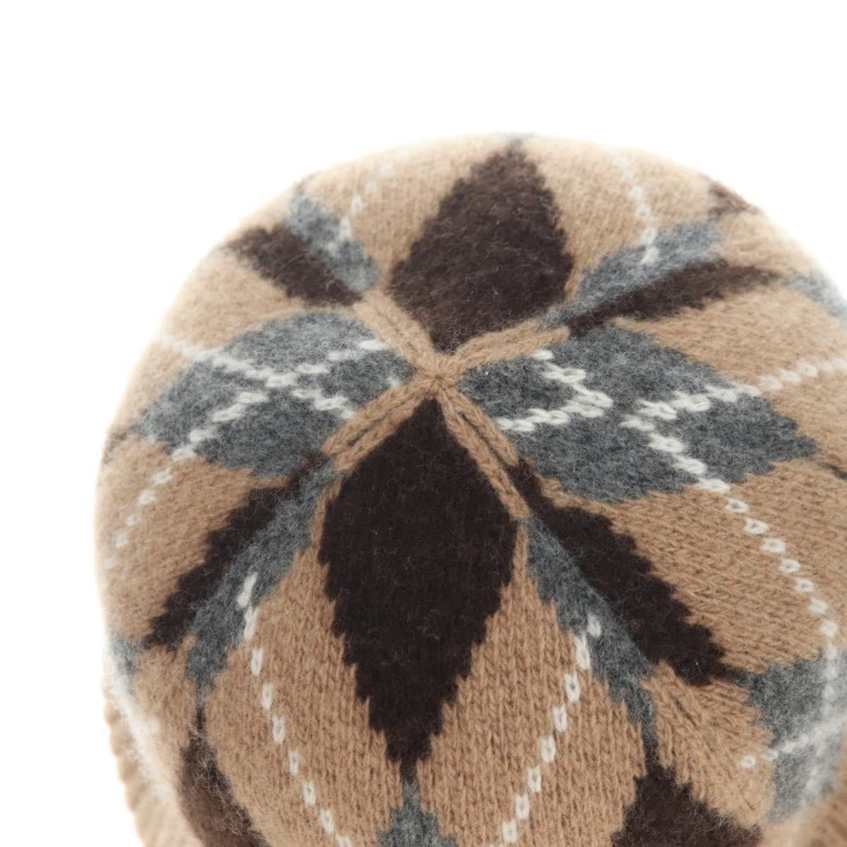 Prada Triangle Logo Bucket Hat Wool & Cashmere Beige Wool Head Accessory Accessory (Pre-Owned)