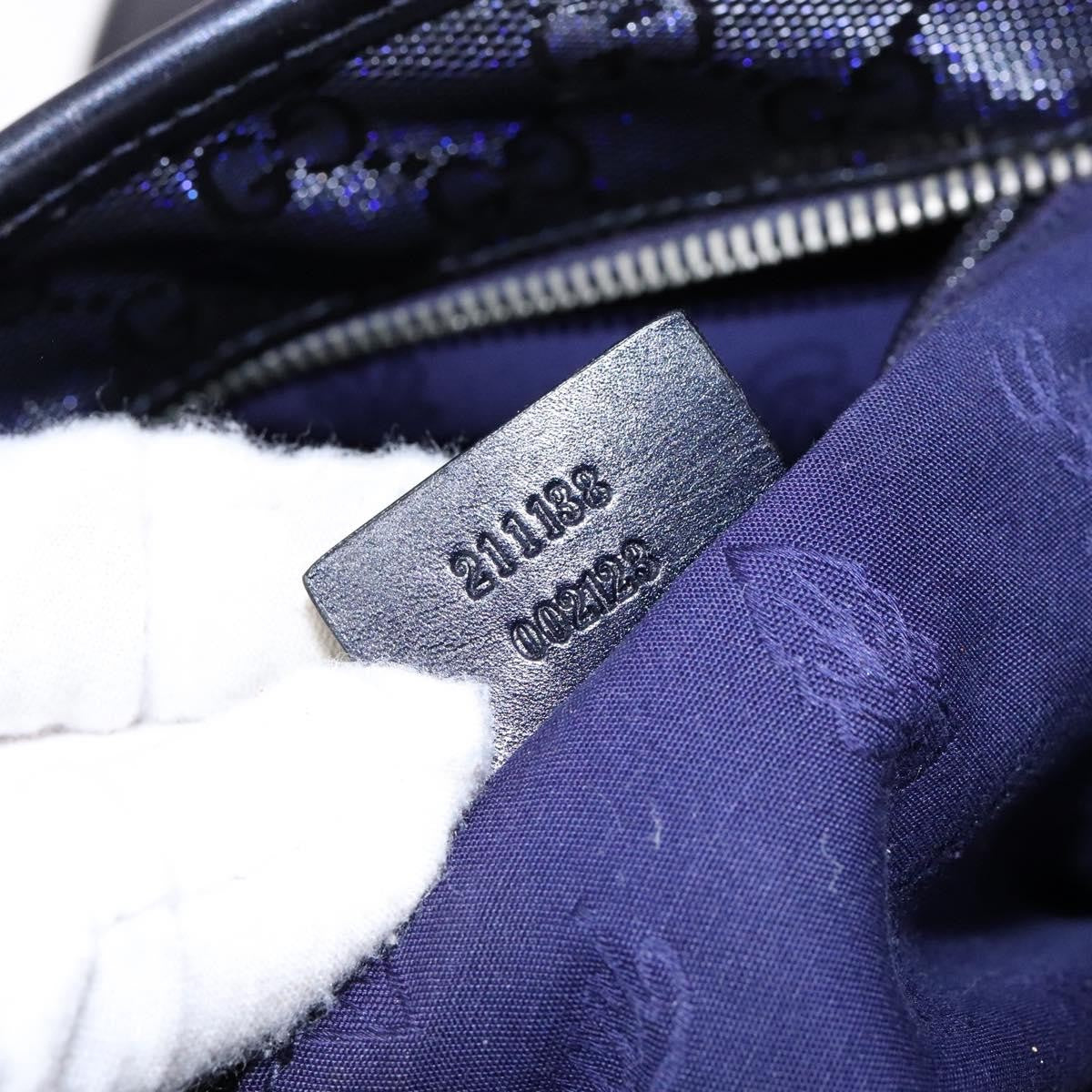 Gucci Plus Tote Gg Imprime Navy Canvas Tote Bag Bag (Pre-Owned)