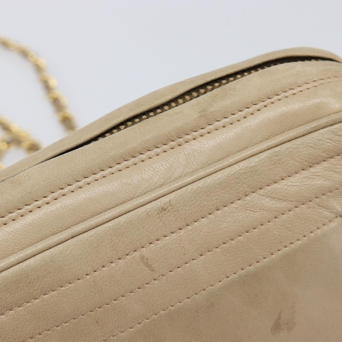 Chanel Vintage Cc Tassel Camera Lambskin Beige Leather Shoulder Bag Bag (Pre-Owned)