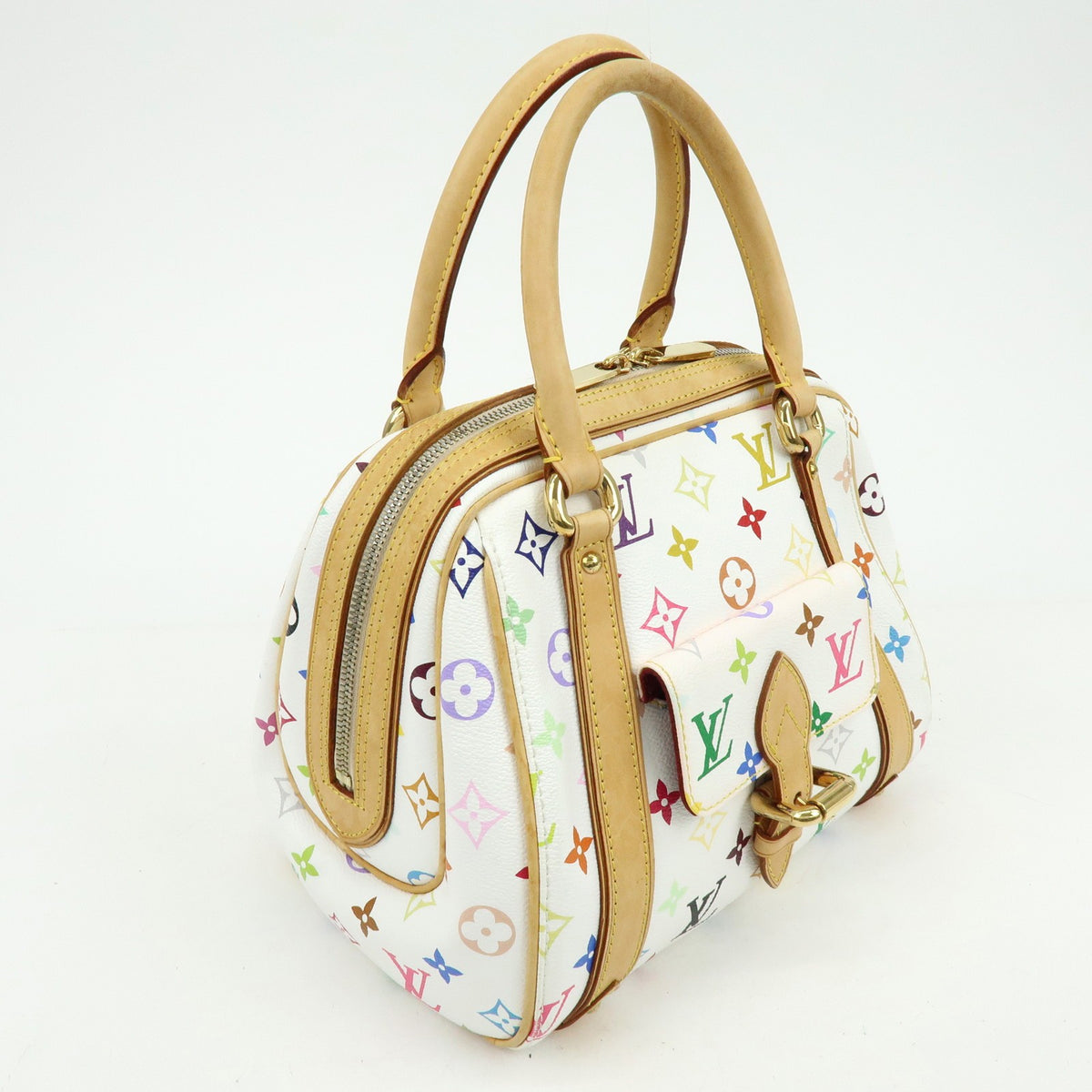 Louis Vuitton Priscilla Monogram Multicolor White Canvas Handbag (Pre-Owned)