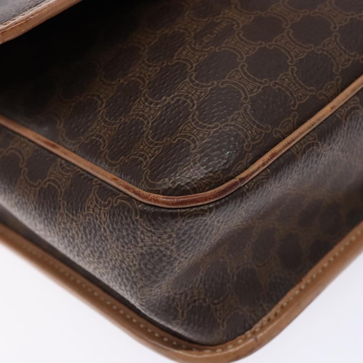 Celine Vintage Macadam Canvas Brown Canvas Bag (Pre-Owned)