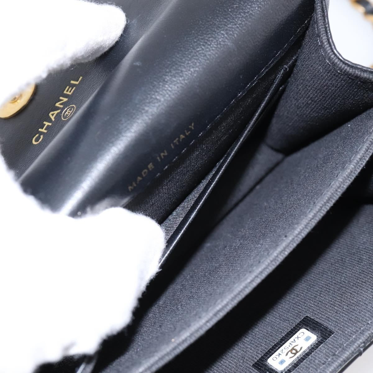 Chanel Woven Top Handle Cc Flap Clutch On Chain Patent Leather Black Patent_Leather Shoulder Bag Bag (Pre-Owned)
