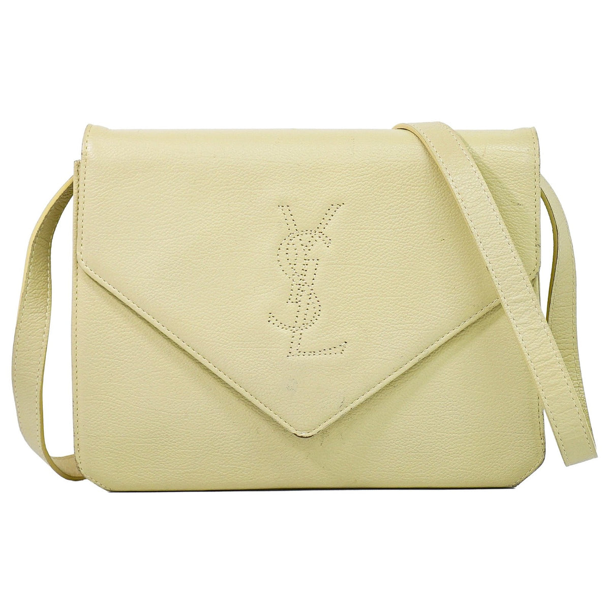 Saint Laurent Uptown Leather Beige Leather Crossbody Bag Bag (Pre-Owned)