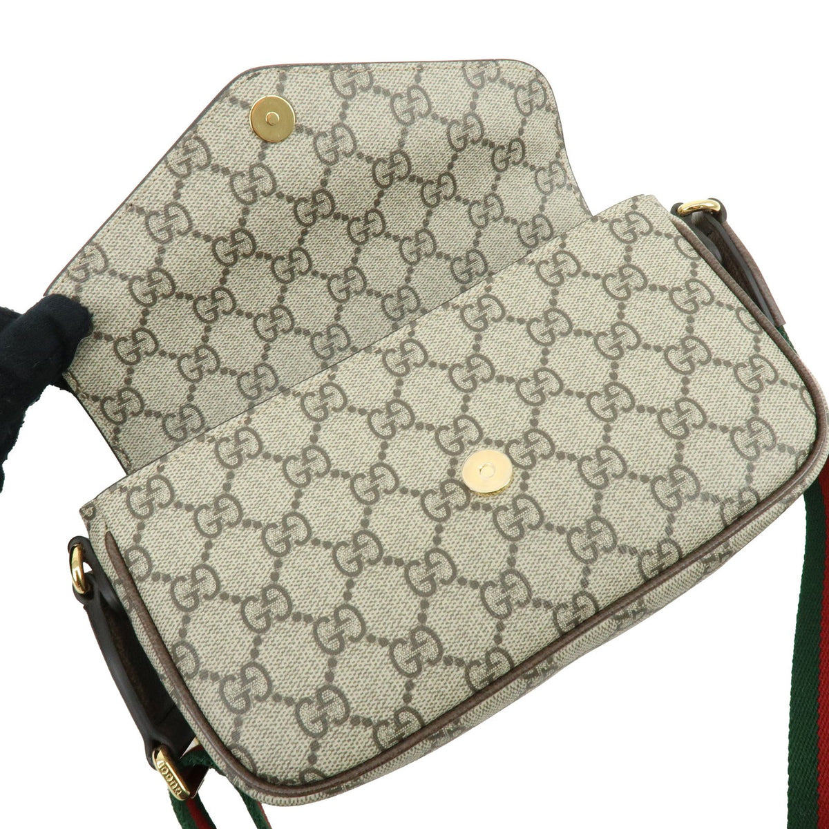 Gucci Ophidia Envelope Flap Gg Coated Canvas Beige Canvas Shoulder Bag Bag (Pre-Owned)