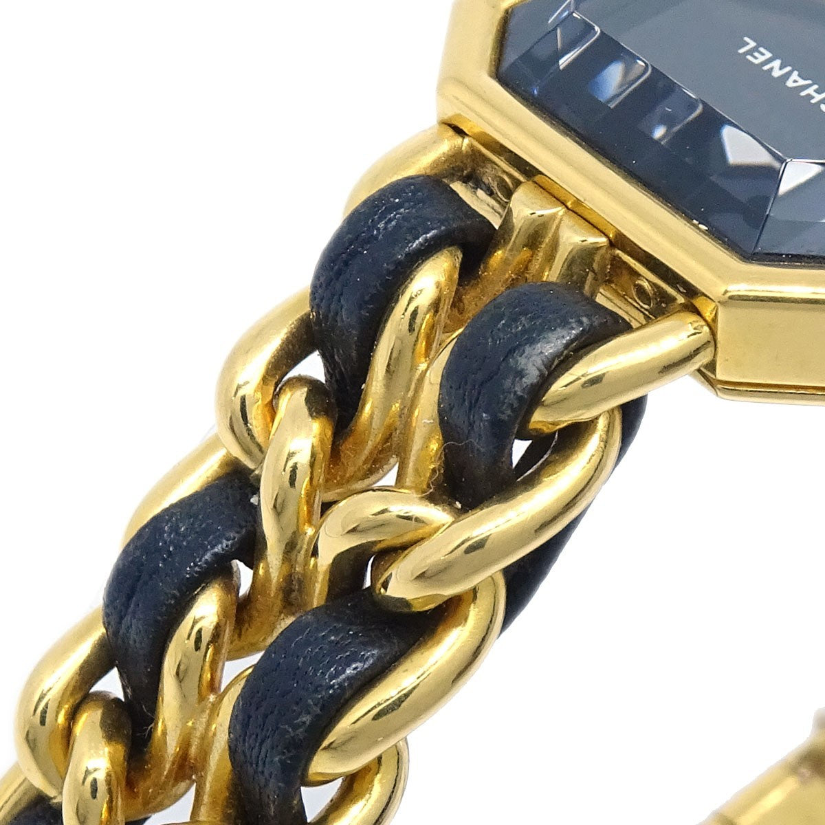 Chanel Premiere Rock Quartz Plated Metal And Leather Watch (Pre-Owned)