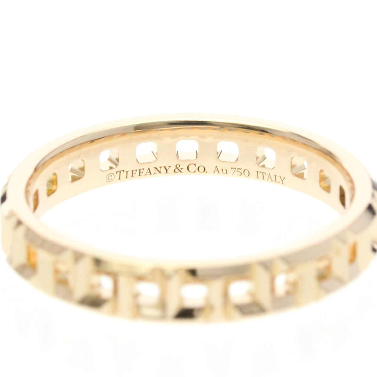 Tiffany & Co. T True 18K Yellow Gold Gold Pink_Gold Ring Jewelry (Pre-Owned)