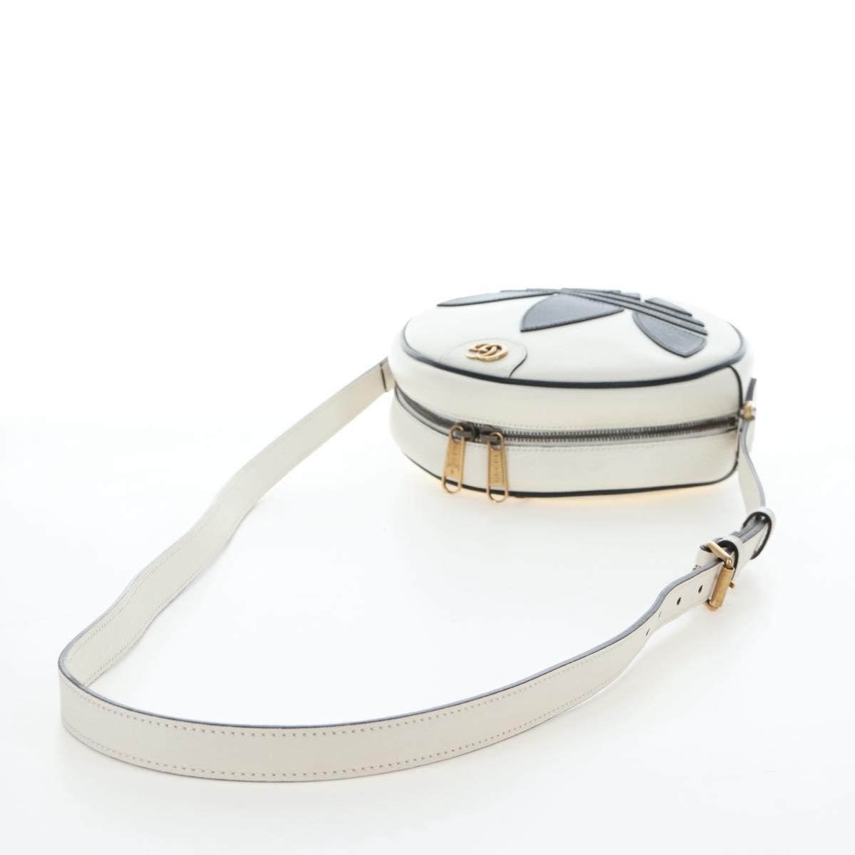 Gucci X Adidas Ophidia Round Leather White Leather Crossbody Bag Bag (Pre-Owned)