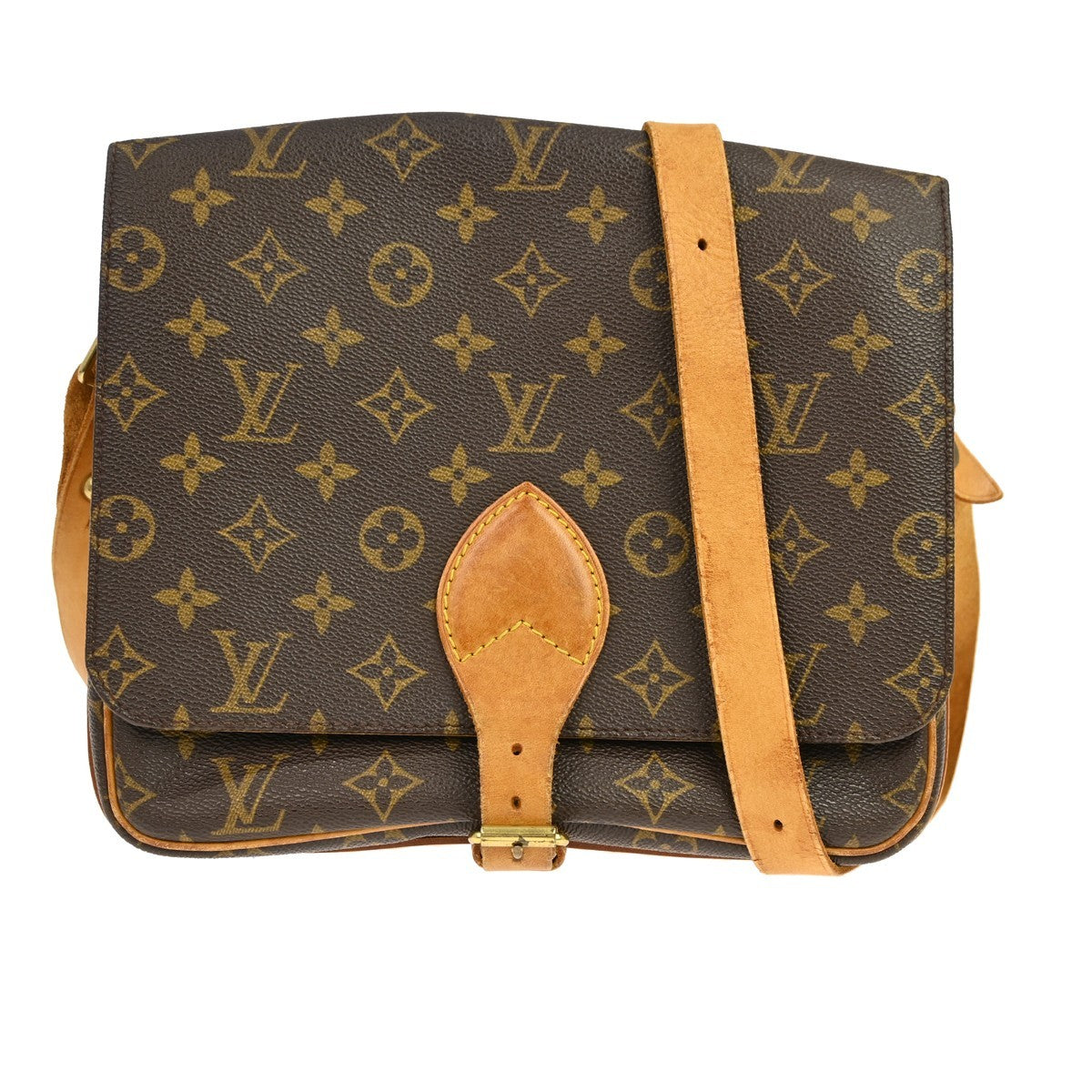 Louis Vuitton Cartouchiere Monogram Brown Canvas Shoulder Bag Bag (Pre-Owned)