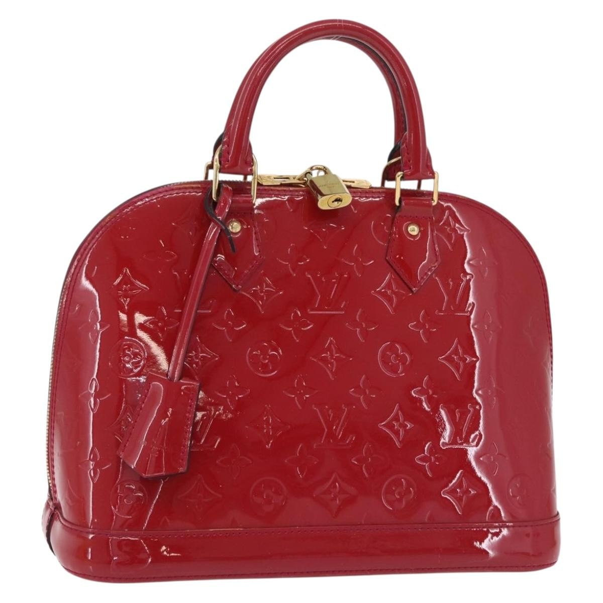 Louis Vuitton Alma Monogram Vernis Pink Patent_Leather Handbag (Pre-Owned)