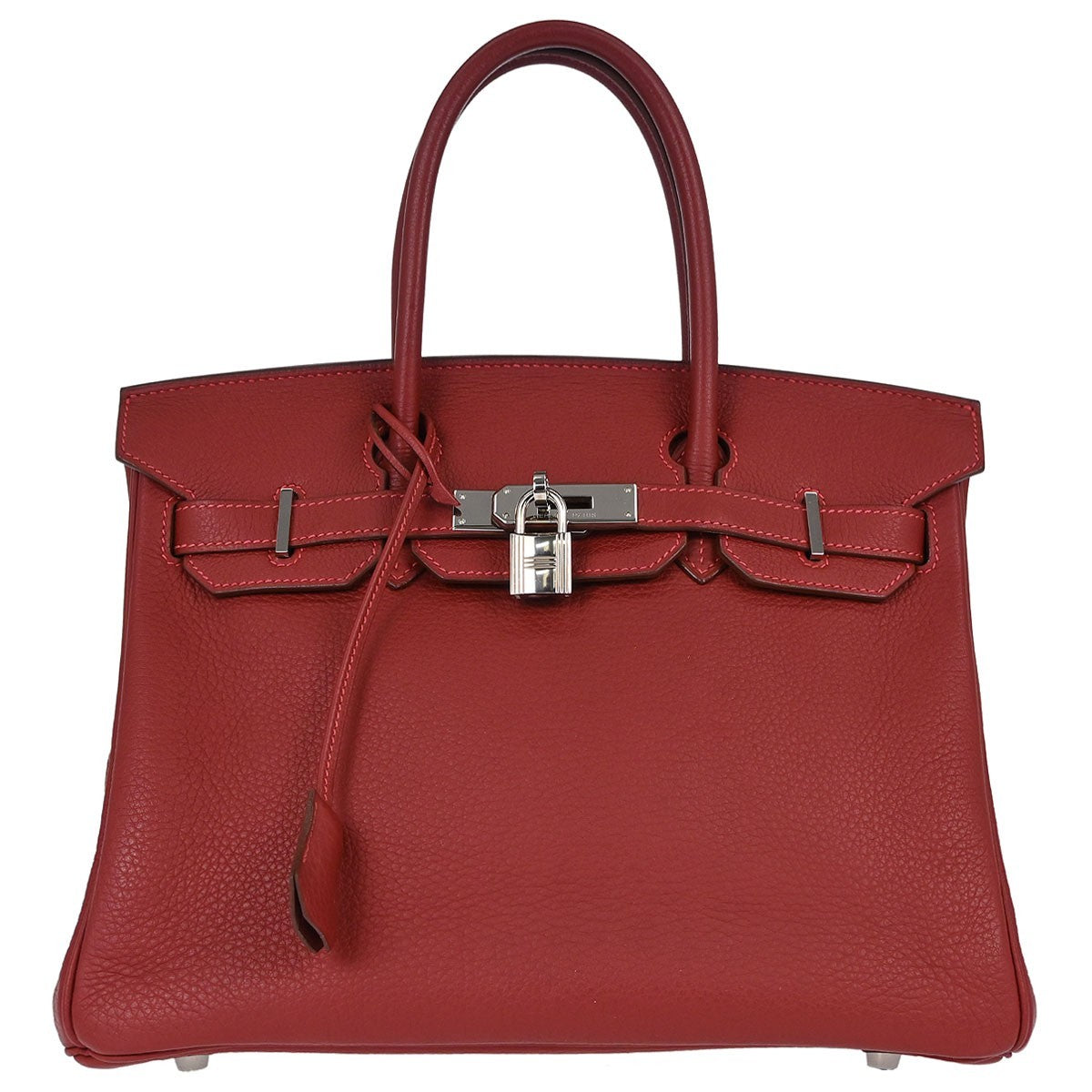 Hermes Birkin Red Togo With Palladium Hardware Red Leather Handbag (Pre-Owned)