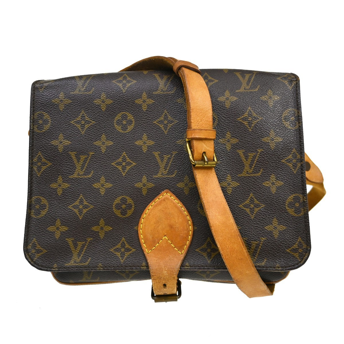 Louis Vuitton Cartouchiere Monogram Canvas Brown Canvas Handbag (Pre-Owned)