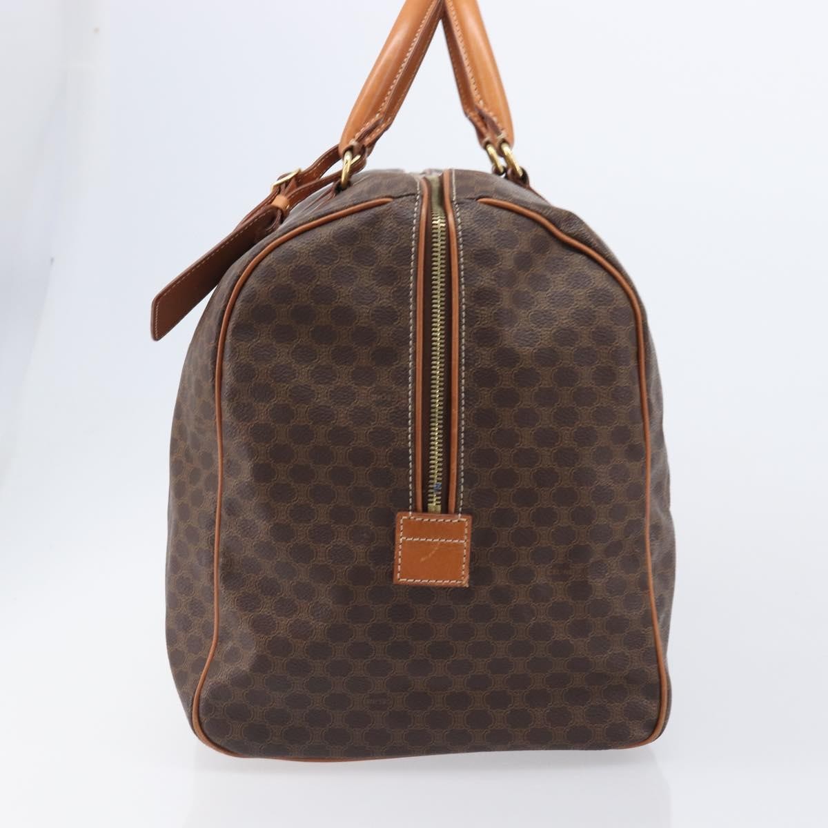 Celine Boston Triomphe Coated Canvas Brown Canvas Handbag (Pre-Owned)