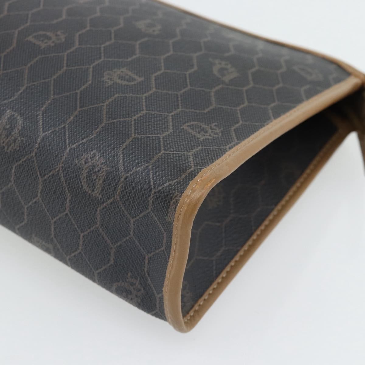 Christian Dior Vintage Honeycomb Clutch Canvas Black Canvas Clutche & Pouche Bag (Pre-Owned)