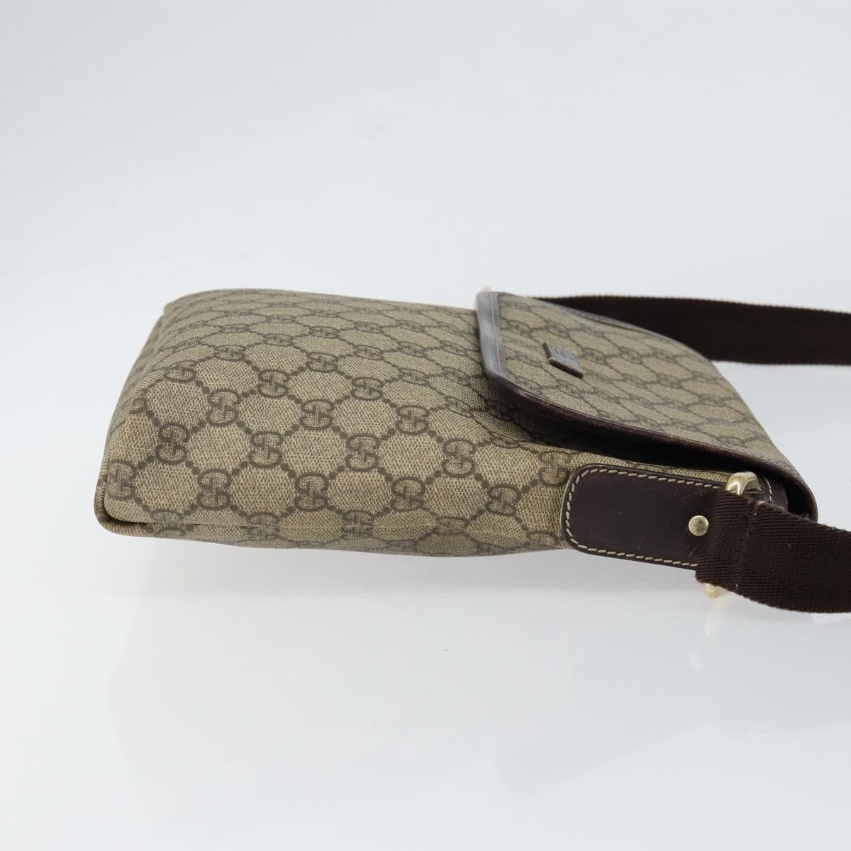 Gucci Flap Messenger Gg Coated Canvas Beige Pvc Shoulder Bag Bag (Pre-Owned)