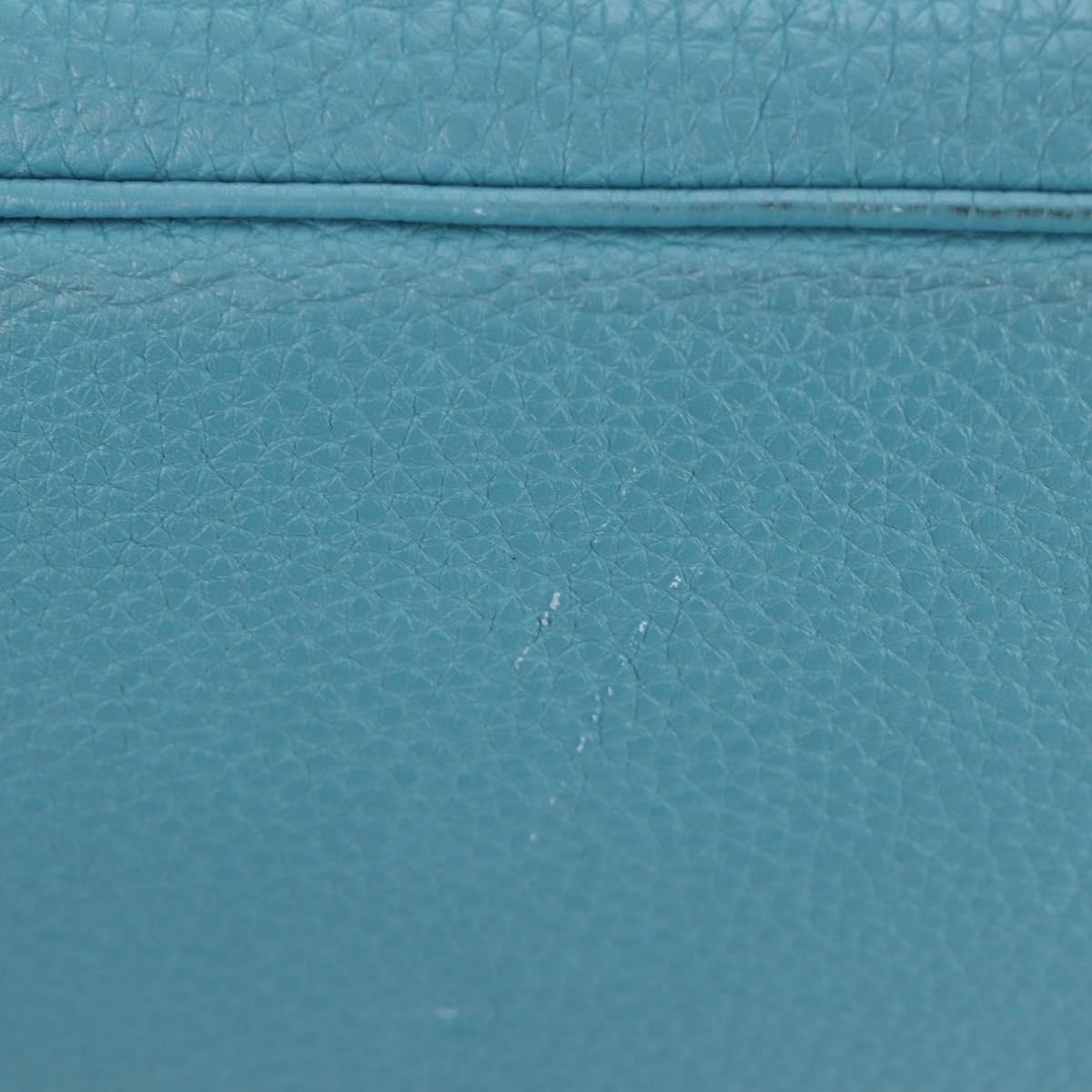 Hermes Birkin Blue Clemence With Palladium Hardware Blue Leather Handbag (Pre-Owned)