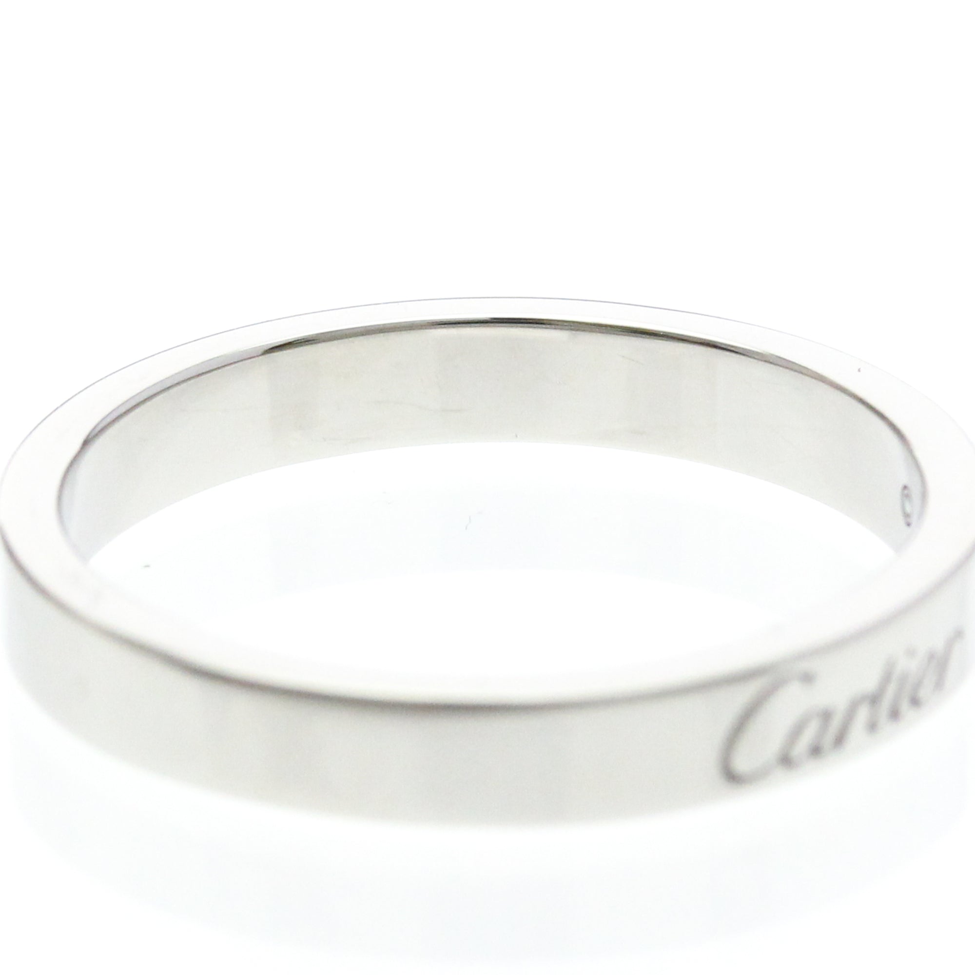 Cartier C De Cartier Wedding Band Platinum Silver Platinum Ring Jewelry (Pre-Owned)