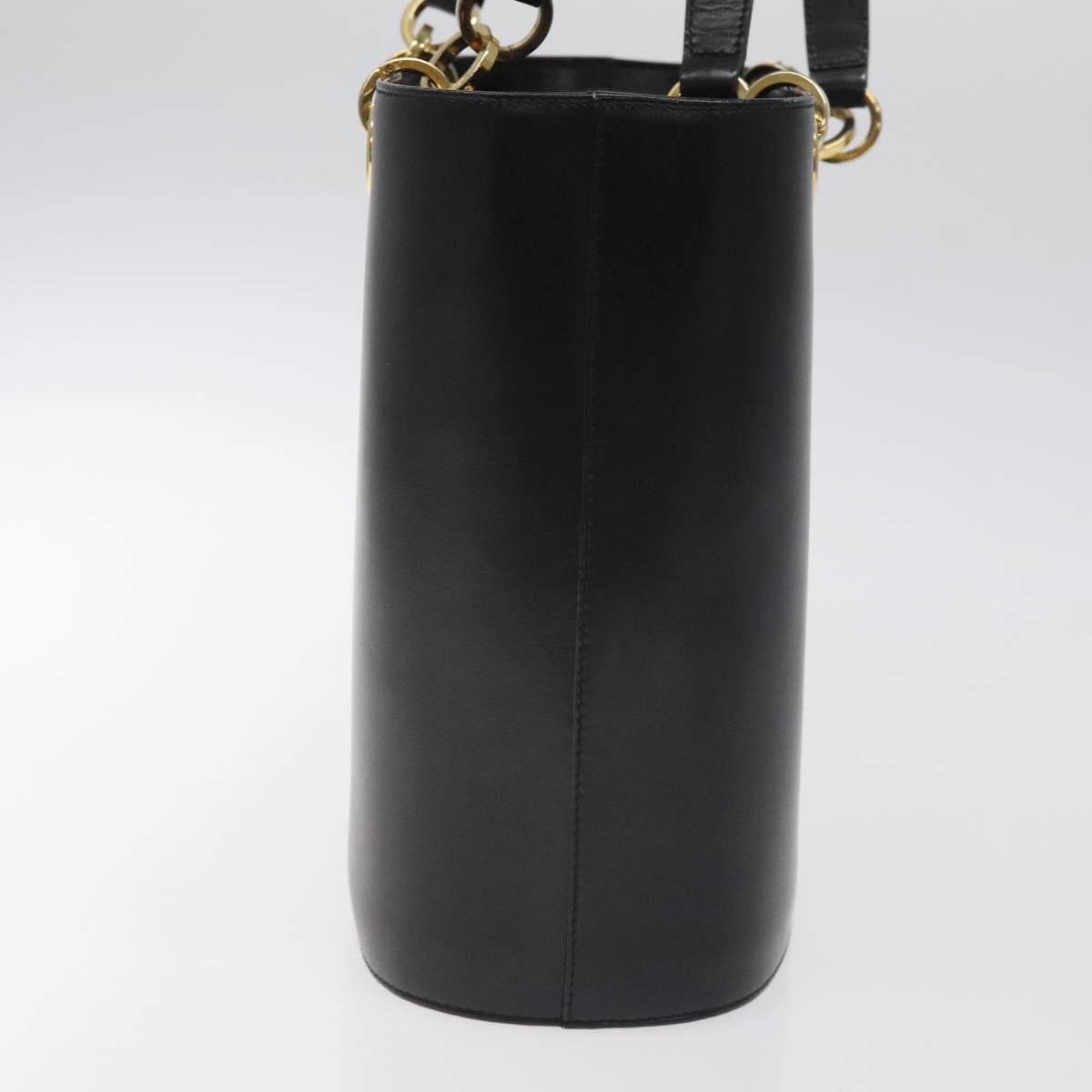 Salvatore Ferragamo Vintage Leather Black Leather Tote Bag Bag (Pre-Owned)