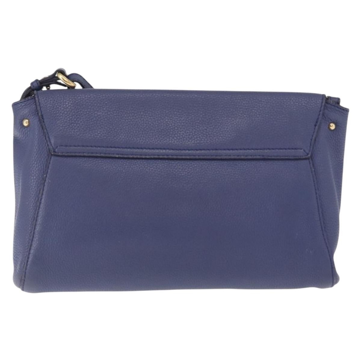 Salvatore Ferragamo Abbey Leather Navy Leather Shoulder Bag Bag (Pre-Owned)