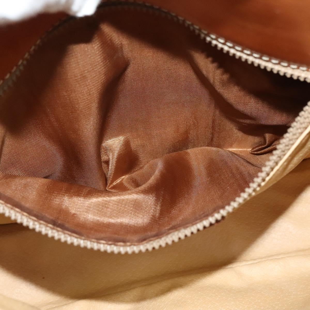 Celine Vintage Macadam Canvas And Leather Brown Canvas Shoulder Bag Bag (Pre-Owned)