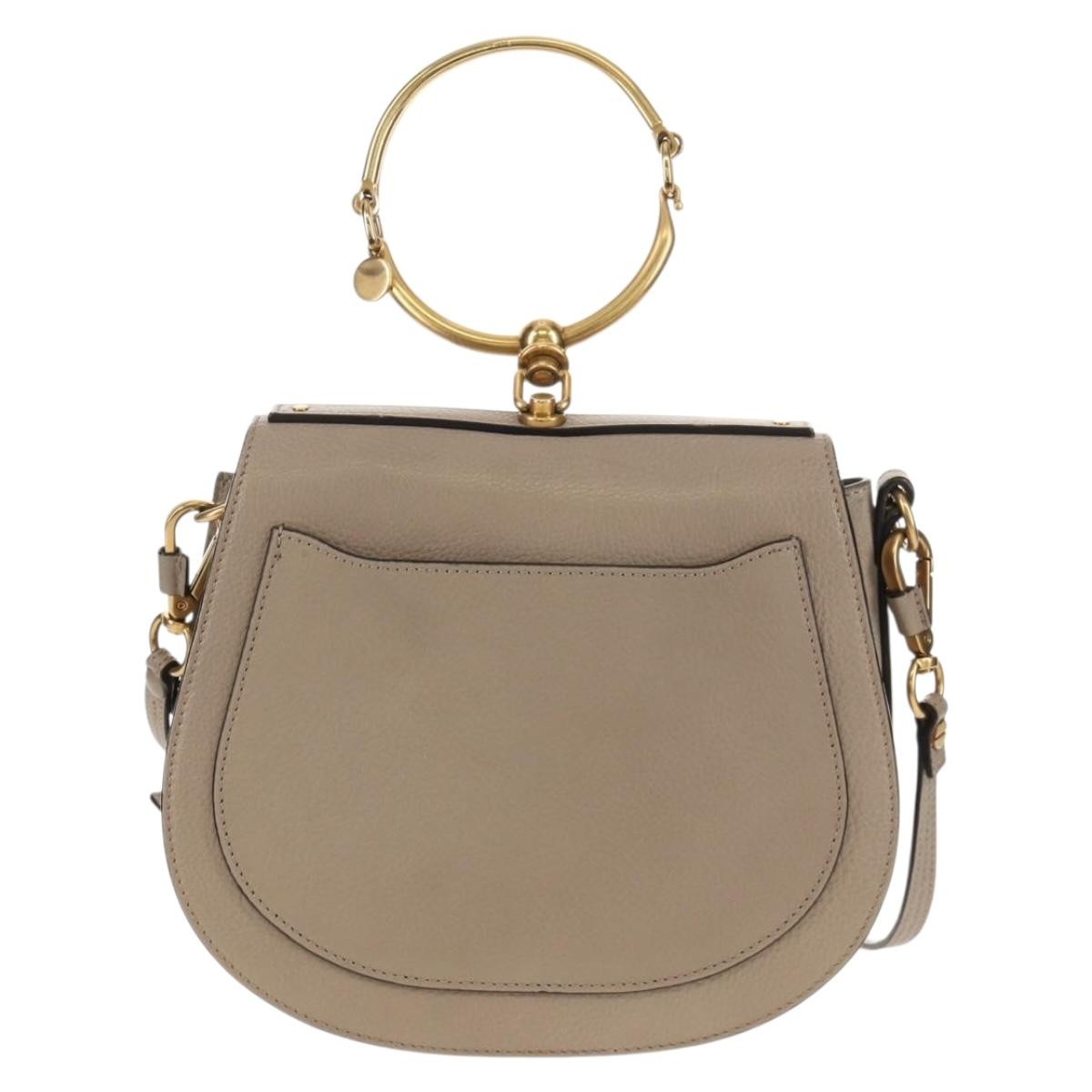 Chloe Nile Leather Beige Leather Shoulder Bag Bag (Pre-Owned)