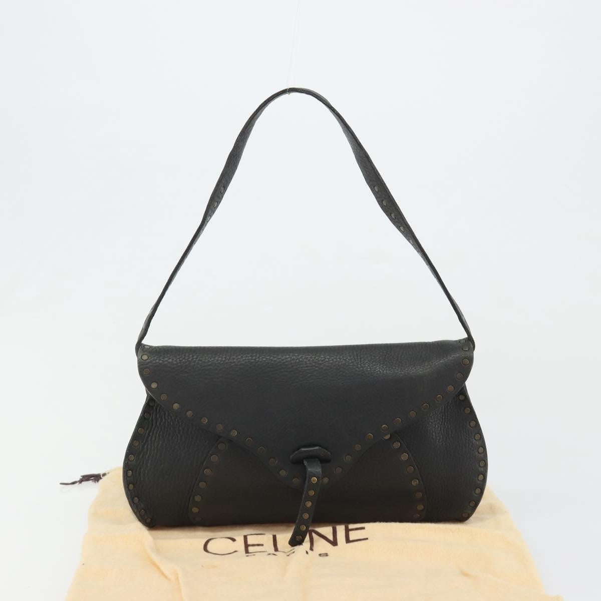 Gucci Shoulder Leather Black Leather Shoulder Bag Bag (Pre-Owned)