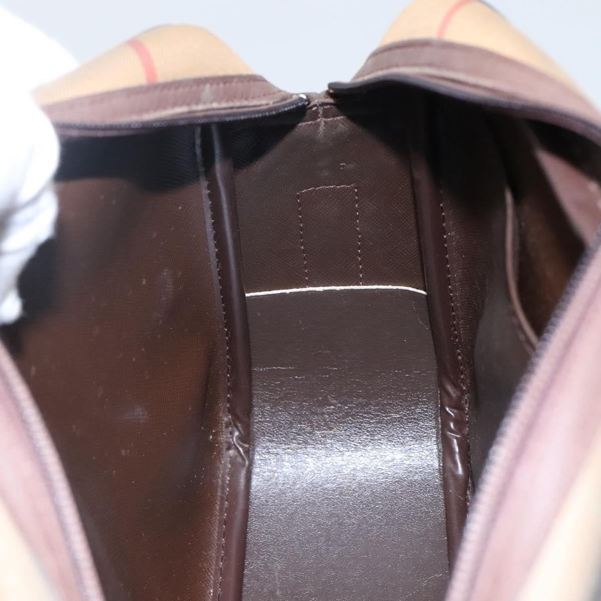 Burberry Nova Check Canvas And Leather Beige Canvas Shoulder Bag Bag (Pre-Owned)