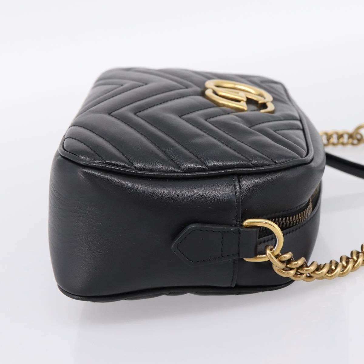 Gucci Gg Marmont Monochrome Matelasse Leather Black Leather Shoulder Bag Bag (Pre-Owned)