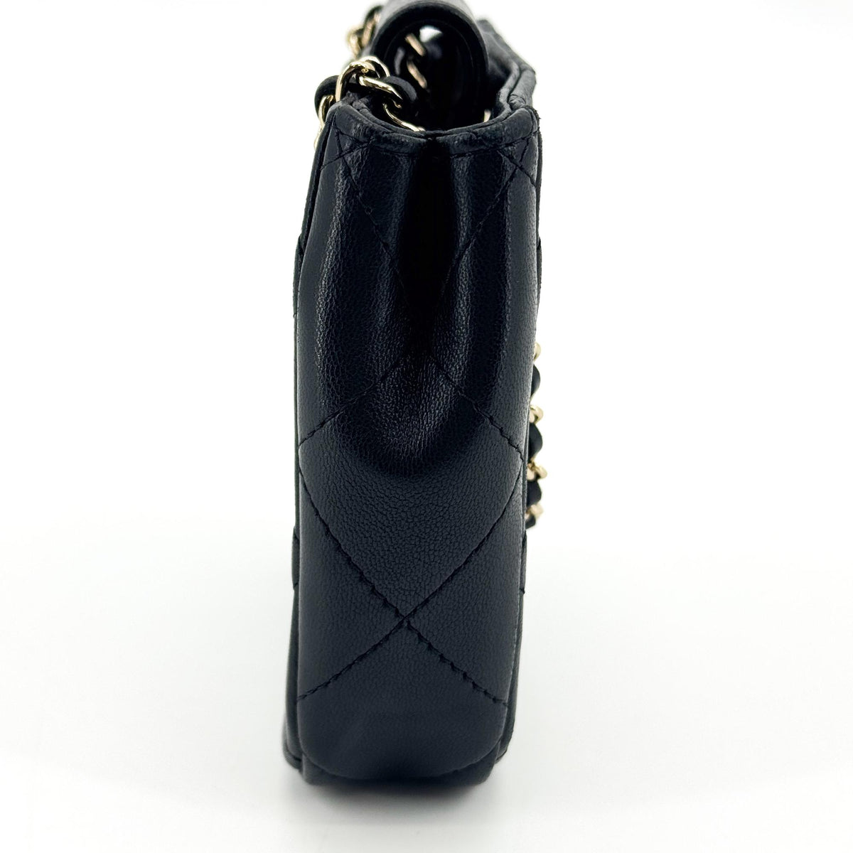 Chanel Cc Square Clutch With Chain Quilted Lambskin Black Leather Clutche & Pouche Bag (Pre-Owned)