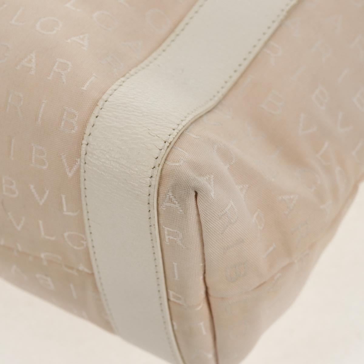 Bvlgari Logomania Canvas Beige Canvas Tote Bag Bag (Pre-Owned)