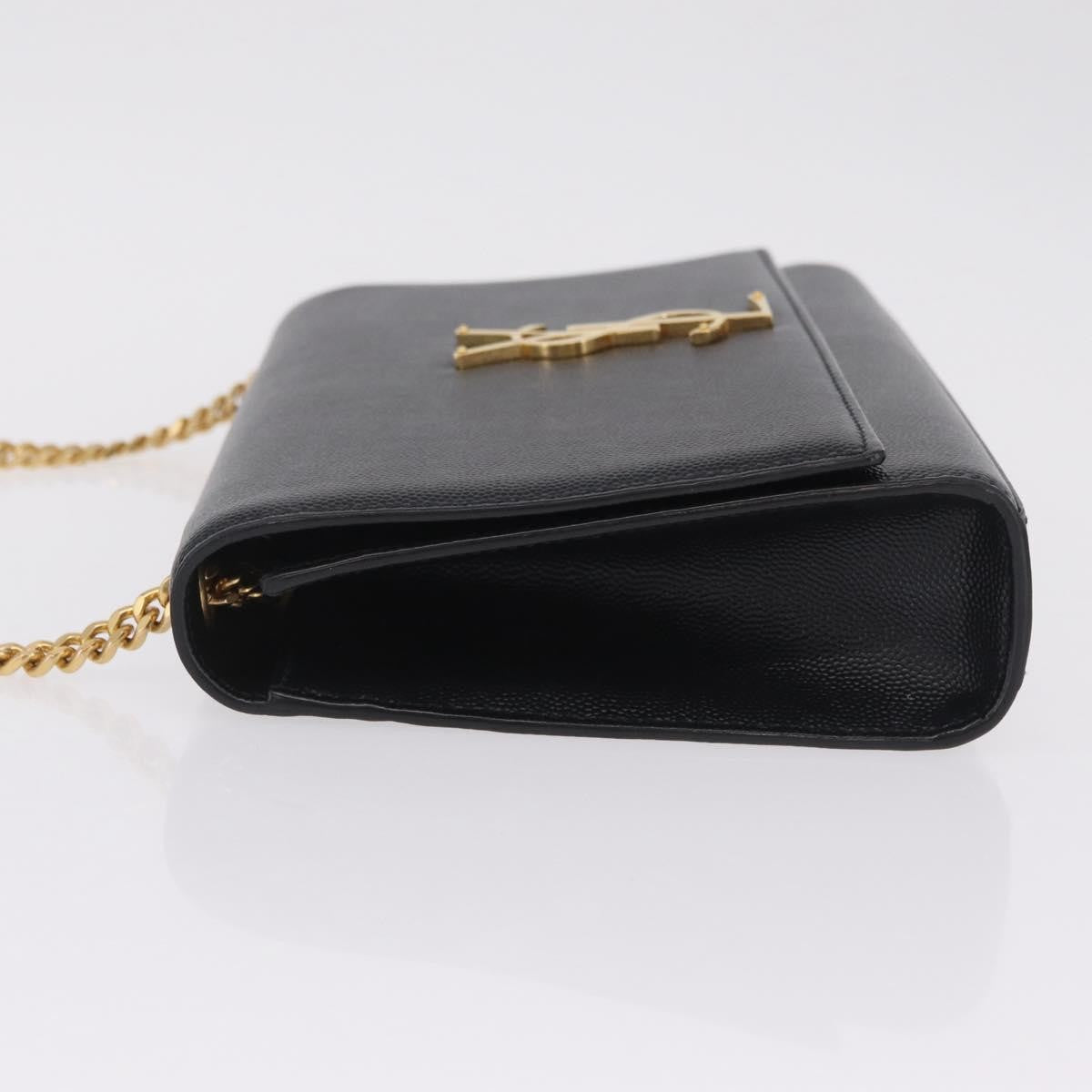 Saint Laurent Classic Monogram Leather Black Leather Crossbody Bag Bag (Pre-Owned)