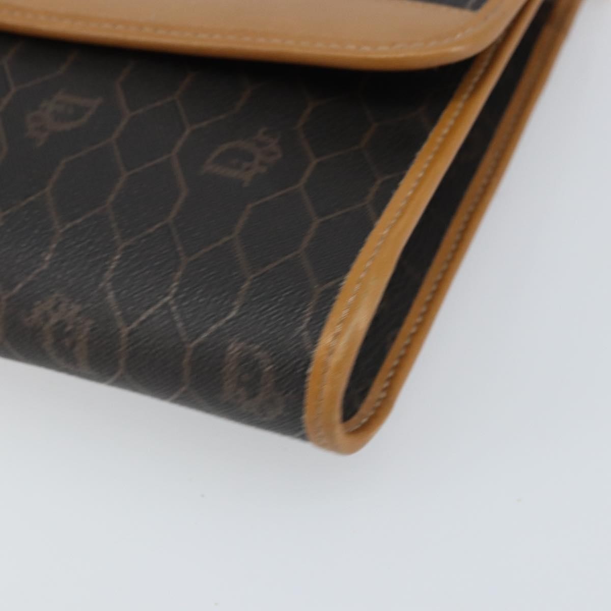 Christian Dior Vintage Honeycomb Chain Canvas Black Canvas Shoulder Bag Bag (Pre-Owned)