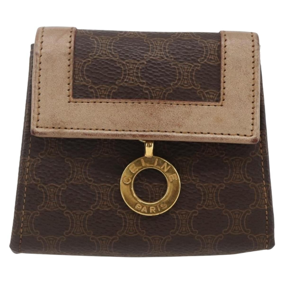 Celine Vintage Macadam Canvas And Leather Brown Canvas Shoulder Bag Bag (Pre-Owned)