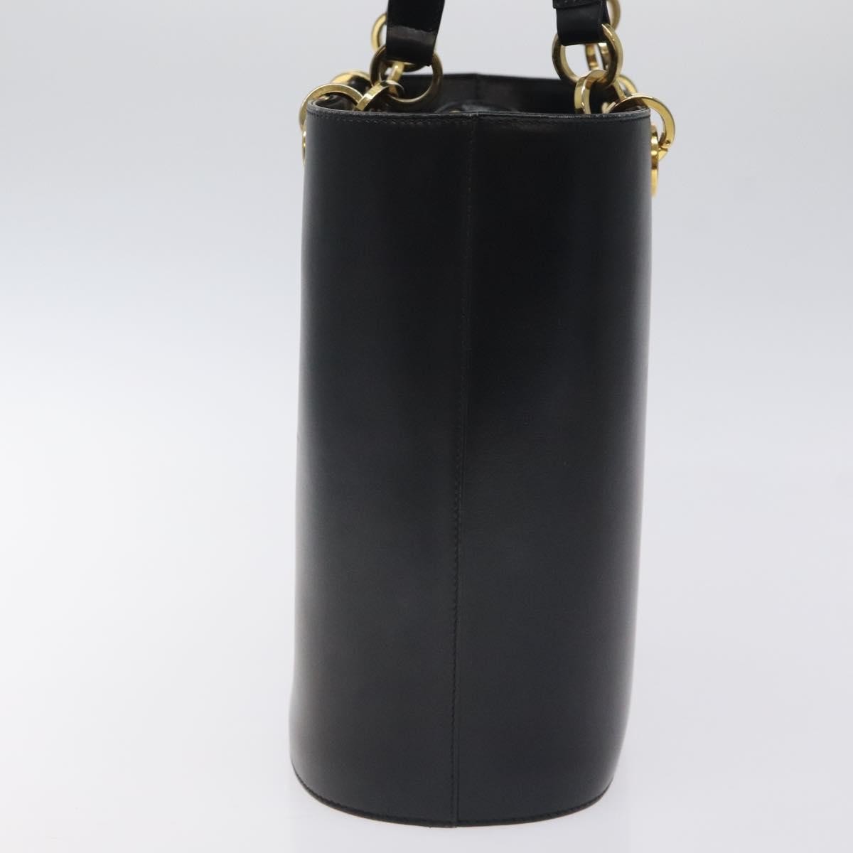 Salvatore Ferragamo Vintage Leather Black Leather Tote Bag Bag (Pre-Owned)