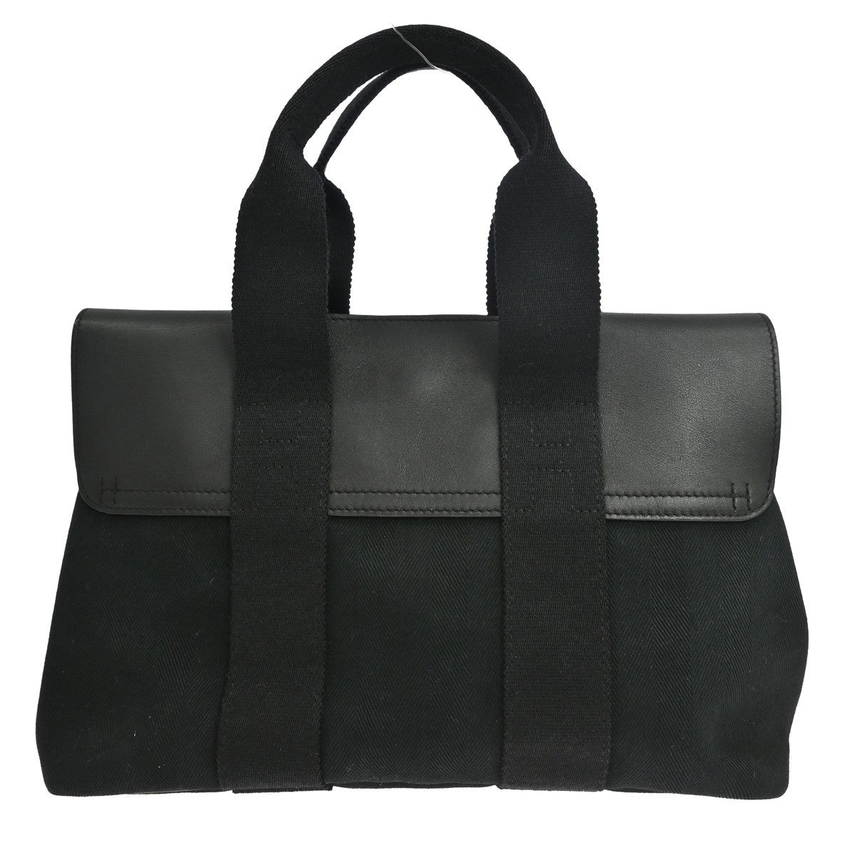 Hermes Valparaiso Toile And Leather Black Canvas Handbag (Pre-Owned)
